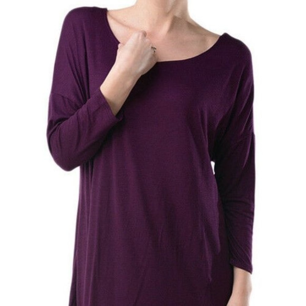 Azules Soft Touch Rayon Spandex 2X Hi-Low Tunic Top Comfy - Picture 3 of 4